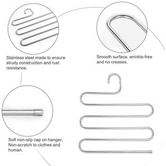 Trousers Hanger 5 Layers S Shape Pants Scarf Hanger Holder Closet Space Saver