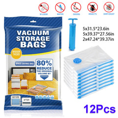 12x Jumbo Vacuum Storage Bags Space Saver Seal Clear Compression Bag Organizer