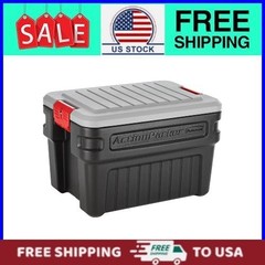 Rubbermaid 24 Gallon Action Packer Storage Bin, Heavy Duty Plastic, Lockable