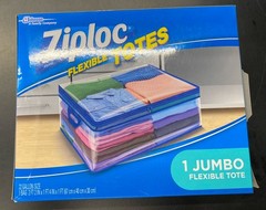 Ziploc Flexible Totes 1 Jumbo 22 Gallon Size – 1 Bag 2FT 2 IN X 1 FT 4 IN X 1 FT