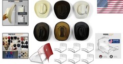 Versatile 6-Pack Hat Organizers – Adhesive Clear Hooks for Contemporary Decor