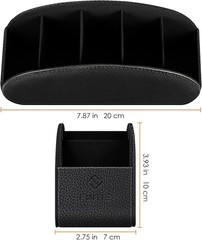 Fintie Remote Control Holder, 5 Compartments Vegan Leather TV Remoter Black