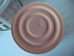 Vtg Round Plastic Baskets Storage Organizing Peach Gray Lot of 3 Mini Laundry
