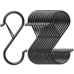 12 Pack Heavy Duty Metal 3.5″ S Hooks with Safety Buckle for Hanging Kitchen Ute