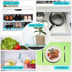 8 Pcs Refrigerator Liners Mats Washable, 8 Pack(17.7″×11.6″）, Clear