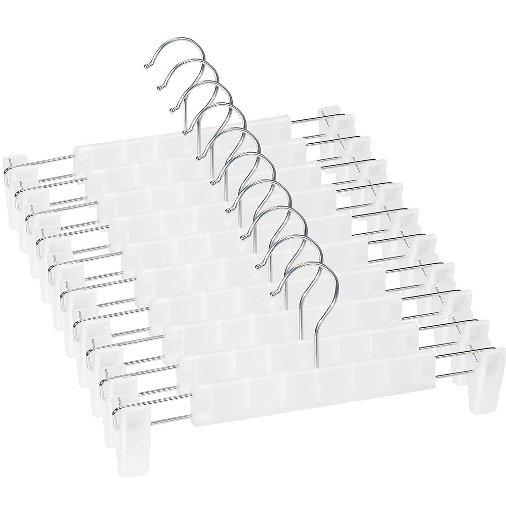 60 80 Pack Pants Hangers with Adjustable Non-Slip Clips Anti-Rust Hanging Hook