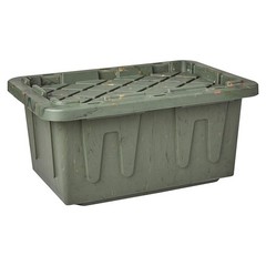 Homz 15 Gallon Durabilt Home Storage Container with Snap Lid, Green (2 Pack)