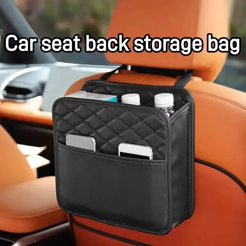PU Leather Car Seat Organizer Storage Bag Universal Auto Backseat Pocket