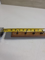 Threshold 4 Hook Key Rail 8 ¾“ Vintage Walnut & Soft Iron Finish.
