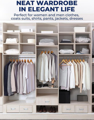 10-Pack Solid Wood Hangers with 360° Rose Gold Hook & Non-Slip Pant Bar