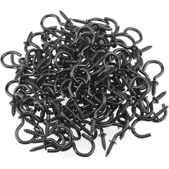 NINDEJIN Screw Hooks Black Heavy Duty Wall Ceiling Hooks for Plants & Lights