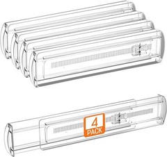 4 Pack Drawer Dividers for Clothes, 2.3″ High 13″-21″ Adjustable Drawer