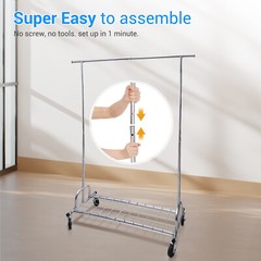 450lbs Garment Rack Clothes Rack Commercial Rolling Heavy Duty Clothing Hanger