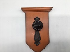 Vtg Red Glass Door Knob Repurposed Into Wall Hook with Mini Shelf Orange Decor