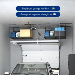 FLEXIMOUNTS 3×4 Overhead Garage Storage Rack Adjustable Organization System