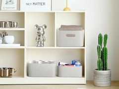 Faux Leather Storage Baskets Bins with Velvet Lining for Organizing, Storage,…