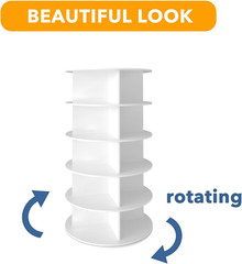 5 Tier Rotating Shoe Rack Tower, Spinning Shoe Display Lazy Susan, Revolving 360