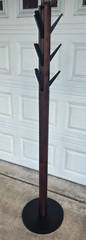 Umbra Flapper Coat Rack with Umbrella Holder & Hat Organizer, Black/Walnut