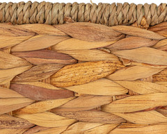Natural Handwoven Water Hyacinth & Seagrass Basket with Handles