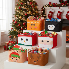 Large Christmas Storage Baskets – 6 Pcs Foldable Gift Organizer with Handle