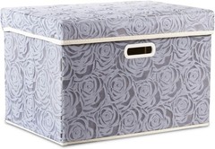 Large Collapsible Storage Bin with Lid 17.7″, Fabric Cube Organizer
