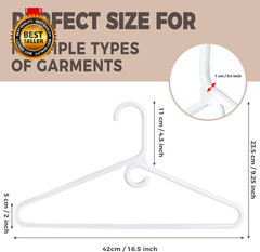 Quality White Plastic Hangers 10 Pack – Super Heavy Duty Multipack for Clothes –
