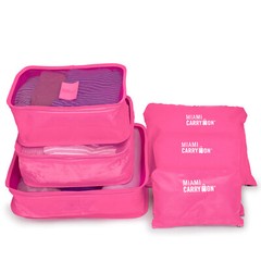 Miami CarryOn 6-Piece Travellers Packing Cubes for Luggage Organization