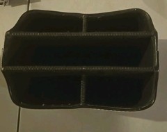 Unbranded Black Faux Leather Spinning Remote Control Holder Organizer
