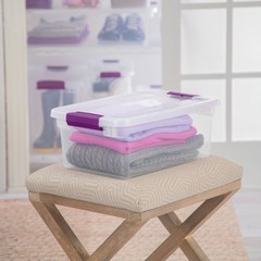 Sterilite 15 Qt. Plastic Stackable Storage Container with Lid, Clear (12 Pack)