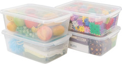 4 Pack Clear Latching Storage Bins – 14 Quart Plastic Containers with Lids