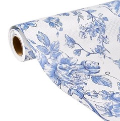 Pioneer Woman ~ AGATHA BLUE ~ Non-Adhesive ~ Vinyl ~ Shelf Liner ~ 12″ W x 10′