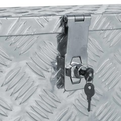 vidaXL Aluminum Storage Box Silver Outdoor Tool Chest Utility Organizer Case