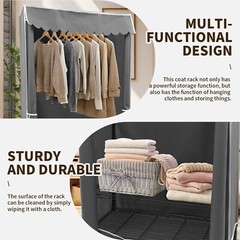 Metal Clothes Organizer Heavy Duty Clothing Garment Rack Closet Storage Shelf US