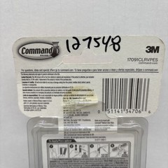 3M Command Clear Medium Hooks, Holds 2 lb, Pack Of 6 Hooks And 12 Strips {54}