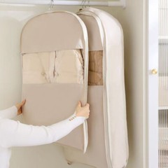 Dust Cover Clothes Bag with Self Compression Zipper for Clothes Coats Jackets