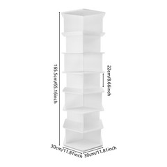 7-Tier Rotating Shoe Rack Tower 360° Spinning Shoe Display Carousel White