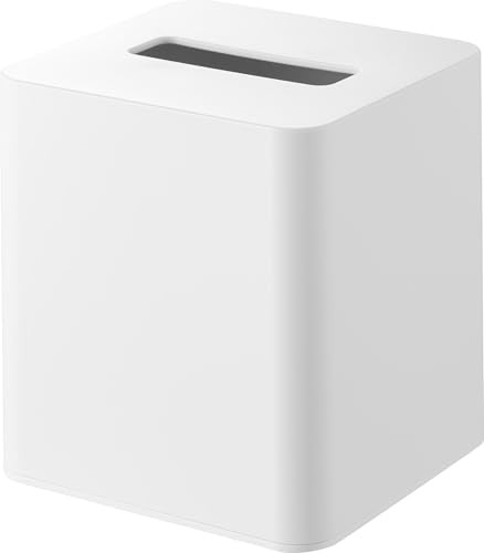Yamazaki Compact Tissue Case Square White W12.8 x D12.1 x H13.7cm Tower Design