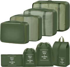 Packing Cubes for Travel- 8 Set Luggage Organizer Bags for Family, Mesh Breathab