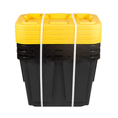 12 Gallon Plastic Storage Container Bin, 4-Pack, Heavy Duty, Lids, Greenmade NEW