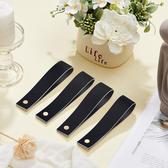4 Pcs Faux Leather Sign Straps for Hanging Sign Faux Leather Curtain Rod Holder