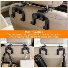 Car Headrest Hanger Hooks No Drilling Universal Fit for SUV Van Truck 2 Pack