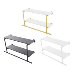 2 Tiers Wall Mounted Clothes Rail Clothes Hanging Rack Shop Display Stand Rack
