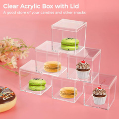 36PCS Mini Clear Acrylic Boxes with Lids for Jewelry, Candy & Beads Storage
