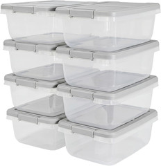 15 Qt Latched Storage Bin with Lid, Stackable Plastic Storage Container, Organiz