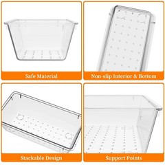 32 PCS Clear Plastic Drawer Organizer Set 4-Size vanity Trays and Storage Bins
