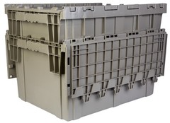 28.1 x 20.8 x 15.6” (28.4 Gallon, 2 Pack) Storage Tote with Hinged Attached Lid
