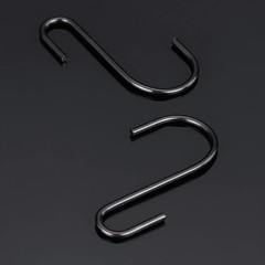 30 PCS 2.4 Inch Black S Hooks Alloy Steel Hanger 0.88 Inch Opening Kitchen