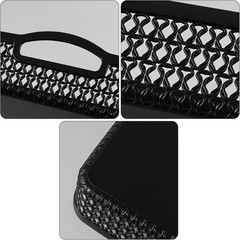 Set of 6 Large Black Plastic Storage Baskets with Handles for Easy Organization