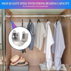 2 Pack Heavy Duty Stainless Steel Closet Rod Brackets Holder for 1-1/4″ Rods