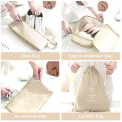 7x Travel Storage Bag Packing Cubes Set Luggage Organizer for Suitcase Carry On